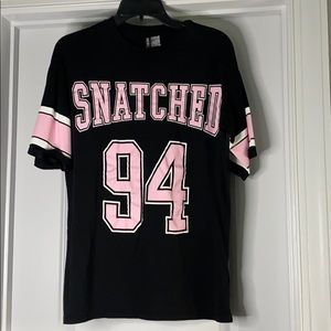 “snatched” jersey print t-shirt (h&m)